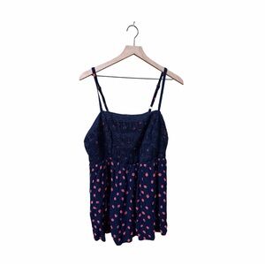 Torrid Navy Blue Lace Baby Doll Tank Top